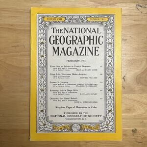 Vintage National Geographic February 1955 Worcester India Okinawa Sahara Morocco